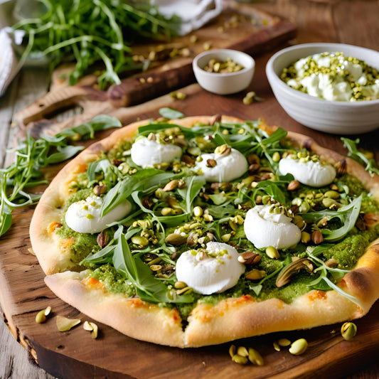 Pizza mit Pistazienpesto